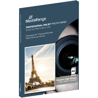 MediaRange Hochglanz Fotopapier A4 glänzend 160 g/m2 100 Blatt
