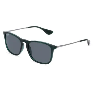 Ray-Ban RB 4187 CHRIS Herren-Sonnenbrille Vollrand Quadratisch Kunststoff-Gestell, grün