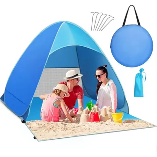 Strandmuschel Pop up Strandzelt Sonnenschutz Zelt Kinder Schirm UV-Schutz