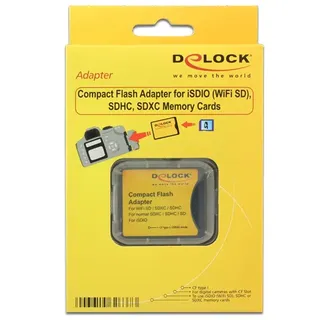 DeLock Adapter CompactFlash Typ I > SD Card, Single-Slot-Cardreader, CompactFlash [Adapter] (62637)