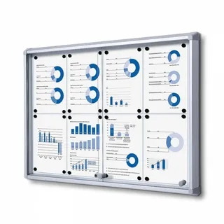 Showdown® Displays Schaukasten SL B1 silber 8x DIN A4 94,0 x 5,9 x 67,5 cm, 1 St.