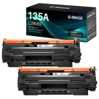 Q-image 135A W1350A Toner (MIT CHIP) Kompatibel für HP 135A 135X Kompatibel für Laserjet MFP M234dw M234sdw M234sdn M234dwn M209dw M209dwn M234 M209 2-Schwarz