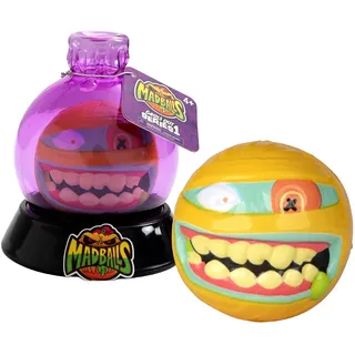 Bizak Madballs Zaubertrank, Monsterbälle mit gruseligem Design, springen bis zu 3 m, lila Gelber Ball, 6 Kreaturen zum Sammeln, ab 4 Jahren (64433056-6)