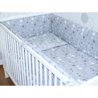 Primawela Bettnestchen Nestchen 420 cm Bettumrandung Baby Bett Kinder Nest Kopfumrandung grau