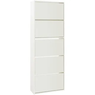 [en.casa] Lund 60 x 169 x 24 cm 5 verspiegelte Klappen / weiß