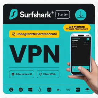 Surfshark VPN 2 Jahre 1 User unlimitierte Geräte