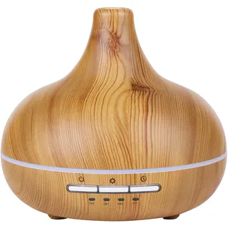 Grundig Aroma Diffuser Luftbefeuchter 300ml Elektrischer Duftöl Diffuser Mit LED-Licht und Timer - Diffusor Für Ätherische Öle - Ohne Kabel - Braun