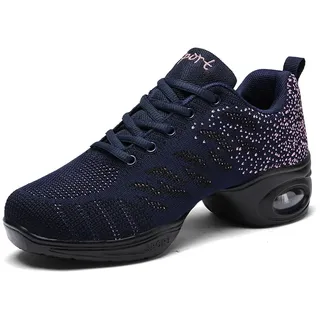Hixingo Malla Jazzschuhe Damen Cheerleader Schuhe Lace Up Tanzsneaker Damen, Mesh Line Dance Schuhe Damen Mit Luftkissen, Zumba Schuhe Damen 35-40 EU Training Schuhe - 38 EU