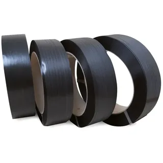 Umreifungsband aus PP, gewaffelt, 16 mm x 1.300 lfm., Kern-Ø 406 mm, Stärke 0,80 mm, schwarz