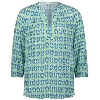 Cartoon Damen Casual-Bluse mit Muster 38, Green/Blue - 38