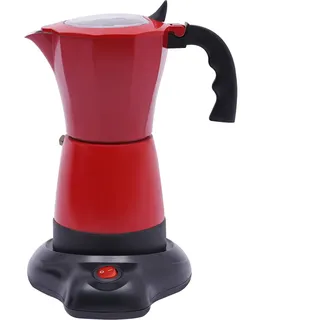Qussse Elektrische Espressokocher 480W 300ml Kaffeekanne Espressokanne 6 Tassen Italienische Mokkakanne mit Basis für Hausgebrauch, Büros, Cafés