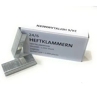 SOENNECKEN Heftklammern 124000900, Stahldraht verzinkt, 24/6, Heftleistung 30 Blatt max. 4003969028531 Soennecken 1000 Stück