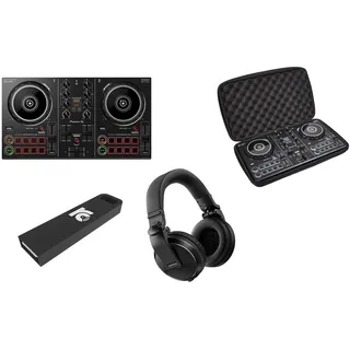 Pioneer DJ DJ Controller DDJ-200 Inkl. Pioneer Tasche + HDJ-X5 Kopfhörer + RC DJ USB Stick schwarz