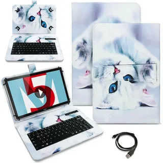 Schutzhülle Tastatur für VALE Tablet V10E LTE-464 / V10A Hülle Bluetooth QWERTZFarben:Motiv 4