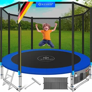 Kesser  Trampoline Komplettset 305 cm inkl. Sicherheitsnetz, Leiter und Randabdeckung blau