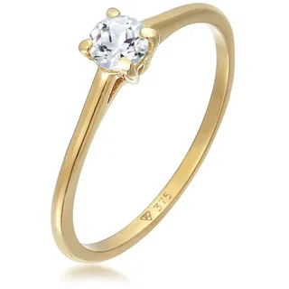 ELLI PREMIUM Ring Topas Solitär Verlobungsring 375 Gelbgold