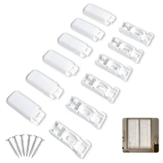 12 Stück Plissee Ersatzteile Klemmträger, Spannschuhe Für Verspannte Plissees, Universal Plissee Halterung Zum Bohren Und Kleben, Weiß Kunststoff Ersatzteile Für Stick & Fix Front Klebeplatten Fenster