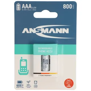 Ansmann Telefon Akku AAA NiMH 800mAh ideal für schnurlose DECT Telefon