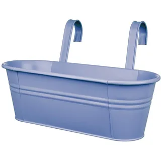BUTLERS Blumenkasten zum Hängen mit abnehmbaren Haltegriffen aus Metall 20x50cm -ZINC- Balkonkasten im Vintage-Look | Hängende Blumentopf für den Außenbereich | Pflanztopf für Balkongeländer