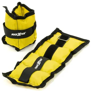 MAXXIVA Gewichtsmanschetten Laufgewichte Set GELB 2 x 0,5kg Joggen Workout Lauftraining Armgewicht Beingewicht