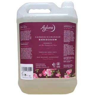 Ayluna Naturkosmetik Harmonisierender Badeschaum Rosenblüte mit Bio-Damaszener Rose im 5l Kanister