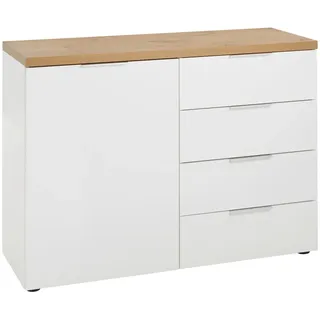 hom'in Sideboard 180 x 89 x 43 cm Grau / Weiß