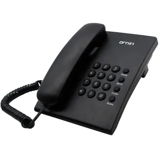 ORNIN Y320 Festnetztelefon mit Kabel, Wahlwiederholung und Stummschaltung, Einstellbarer Klingelton, wandmontierbar, ideal für Privathaushalte, Büros und Hotels – Festnetzgerät