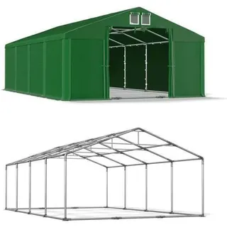 4x8 Lagerzelt Garagenzelt Zelthalle Werkstattzelt 8x4 Grün DasCompany PVC SP