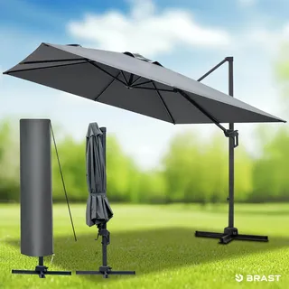 BRAST Ampelschirm rechteckig 3x3m grau