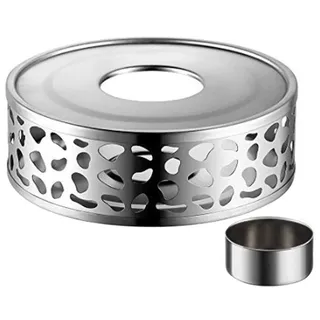 luckything Stövchen Teewärmer Kaffeewärmer Aus Edelstahl Mit Teelichthalter, Tee Wärmer Stövchen Aus Satiniertem Edelstahl, Teelicht Und Teekanne Ist Nicht Enthalten