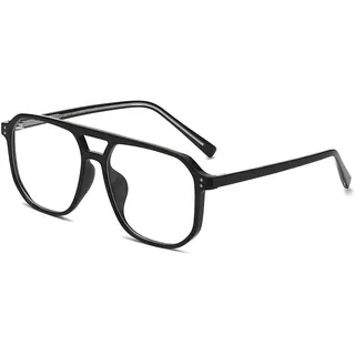 PACIEA Lesebrille Doppelbalkenrahmen Blaulichtfilter Oversized Damen Herren schwarz