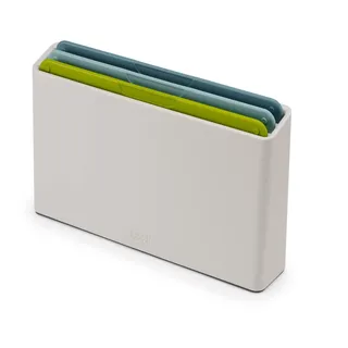 Joseph Joseph Duo 3-teiliges, farbcodiertes schneidebrett kunststoff Set mit schlankem Etui für eine organisierte Aufbewahrung, Opal