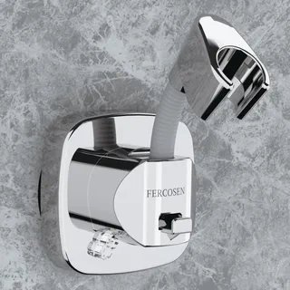 FERCOSEN 360° Drehbar Duschkopfhalterung mit Saugnapf | 10 kg Tragfähigkeit, Sekundenschnelle Montage | rutschfeste Rostfreie Duschbrause Halterung