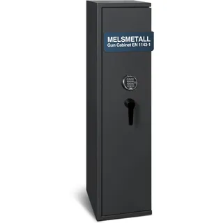 Waffenschrank EN 1143-1 Klasse 0 mit Zahlenschloss, Waffentresor Widerstandsgrad 0 mit elektr. Zahlenschloss, Waffensafe Grad 0 für 4 Langwaffen, Zugelassener Waffenschrank