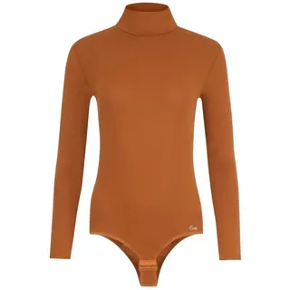 Evoni Body Langarmbody mit Hochkragen braun XL(42)