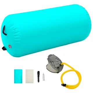 vidaXL Aufblasbare Gymnastik-Rolle mit Pumpe 120x75 cm PVC Grün
