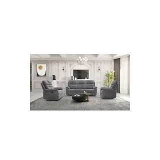 Sofa 3-2-1 KW 2028 dunkelgrau Microfaser - Dunkelgrau