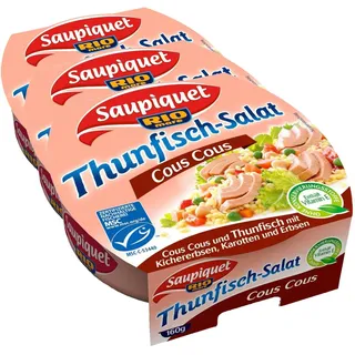 Saupiquet Rio Mare Thunfisch-Salat Cous Cous, MSC zertifiziert, Fix und fertig zubereitet, Ideal für unterwegs, 160g (Packung mit 3)