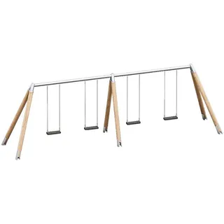 Playparc Vierfachschaukel ""Holz/Metall"", Aufhängehöhe 200 cm