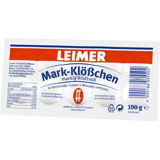LEIMER Mark-Klößchen 200g – Markig-kraftvolle Klößchen als klassische Suppeneinlage (1 x 200g)