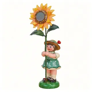 Hubrig Volkskunst GmbH Blumenkind Mädchen mit Sonnenblume 11 cm Bunt