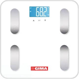 GIMA - Body Fat Equilibra 27269 Multifunktionale digitale Smart Waage zur Messung von Körperfett, Körperwasser, Muskelmasse und Knochenmasse mit Bluetooth und LCD-Display
