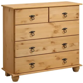 OTTO home Kommode OTTO HOME "Finca", beige (natur gebeizt, gewachst), B:82cm H:78cm T:30cm, MDF, Massivholz, Sideboards, Kommode, aus massivem Kiefernholz, mit Schubladen für Stauraummöglichkeiten