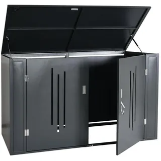 Proregal Fahrradgarage 2er-Fahrradgarage Metall Anthrazit 121x202x100 cm