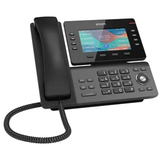 Snom D862 IP-Tischtelefon, 5" IPS, 12 SIP, Schwarz | VoIP-Bürotelefon mit PoE, Gigabit, USB & Headset-Anschluss – kabelgebundenes High-End-Modell mit großem Farb-Display