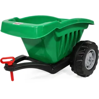 Lemodo Anhänger für Kindertraktor grün mit Kippfunktion 35 kg belastbar ab 3 Jahre
