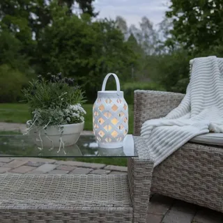 Star Trading LED Laterne "Flame Lantern" in Weiß