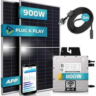 450W monokristallin 800W Beny Wechselrichter 5m Kabel