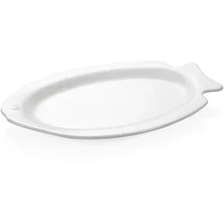 WAS Germany - Fischteller Set 6-teilig, 37,5 x 25 cm, Porzellan