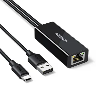 UGREEN LAN Adapter für waipu.tv Stick, USB C auf Ethernet Adapter, Plug and Play, USB C Netzwerkadapter mit USB 2.0 Netzkabel für Stromversorgung.